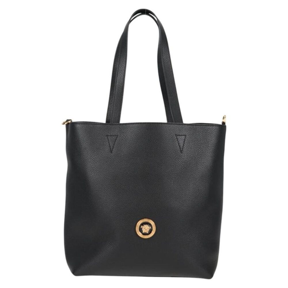 Versace Medusa Tote Leather Black Leather Tote Bag Bag